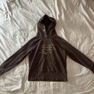 American Eagle Outfitters Women's Brown and Grey Hoodie